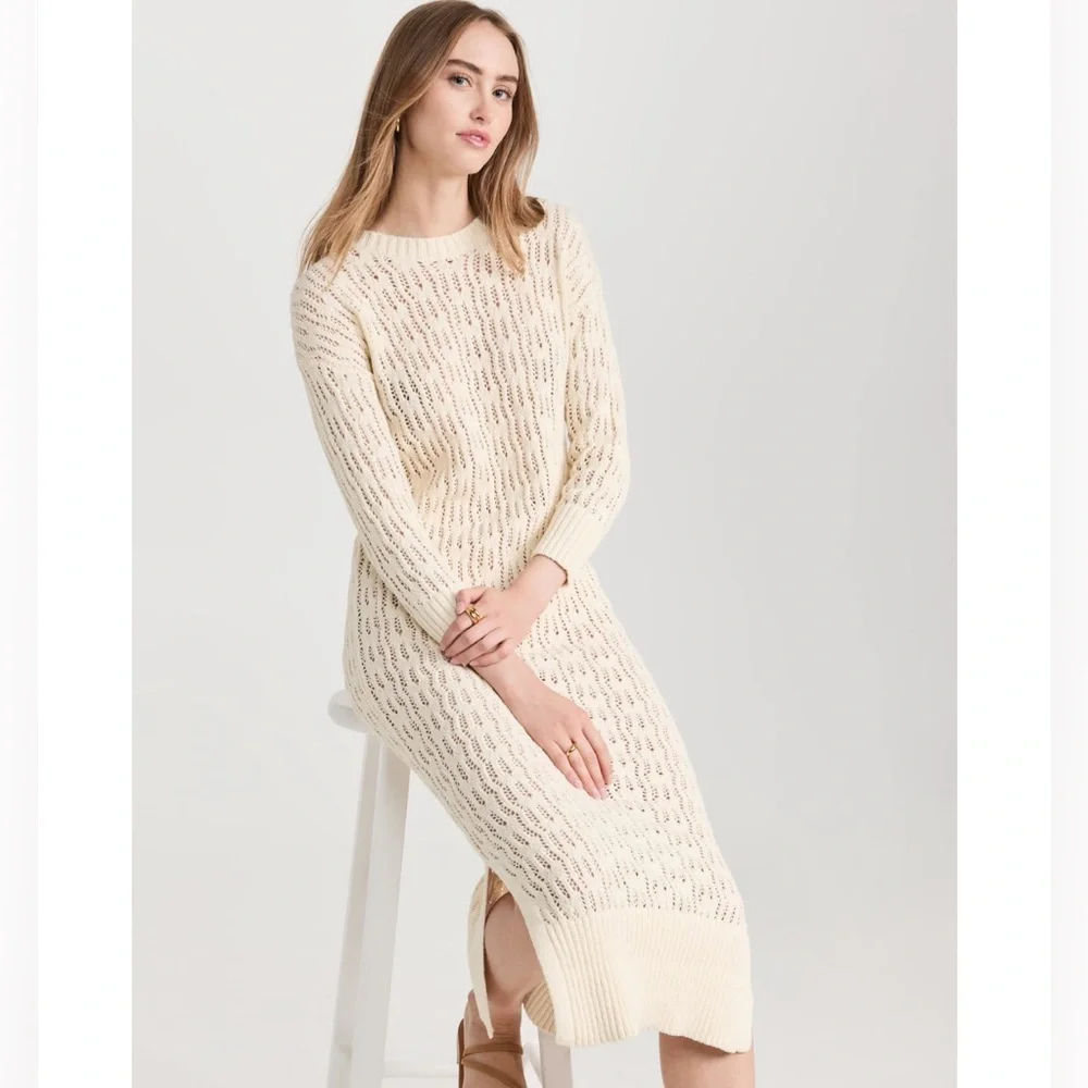 NWT NSF Georgina Crew Midi Sweater Dress in white. Size XL - Picture 7 of 8